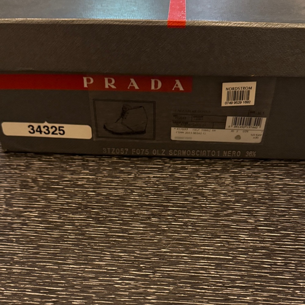 Prada Milano Wedge Bootie, blk, size 36.5, box and dust bag, excellent condition
